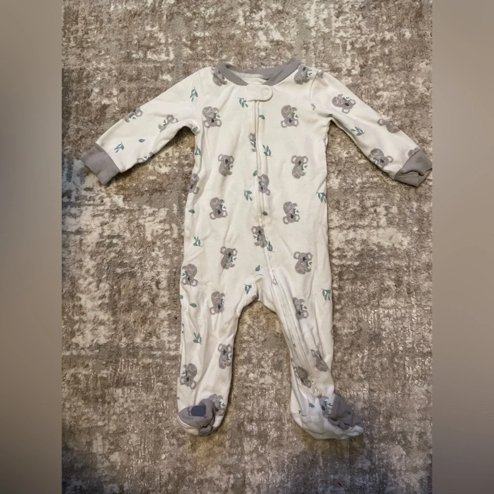 Carter's White and Gray Koala Footie size 6/9M